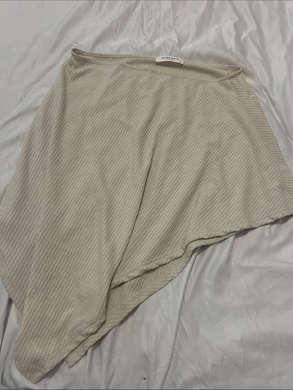 Asymmetrical Knit Top in Light Beige -  Modern Minimalist